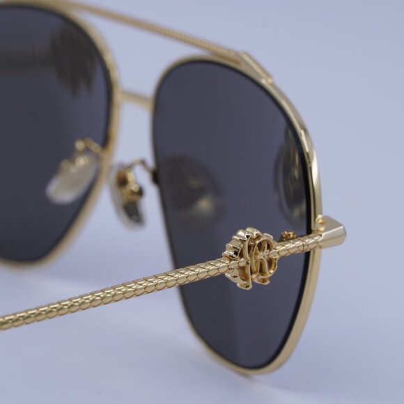 Roberto Cavalli SRC008V 400P Sunglasses Gold Aviator Frame, Polarized Lenses - Picture 10 of 11